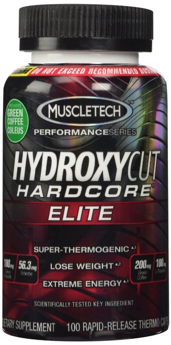 Hydroxycut Hardcore Elite-Svetol Green Coffee Bean Extract Formula 100ct Pack Of Three