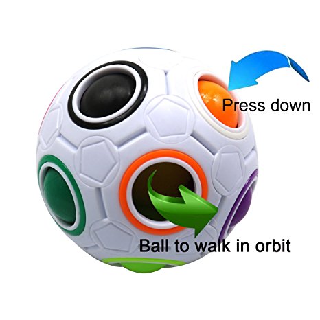 FC MXBB 2.5 inches Intelligence Rainbow Magic Ball Cube 3D Puzzle Football Design Fidget Toy