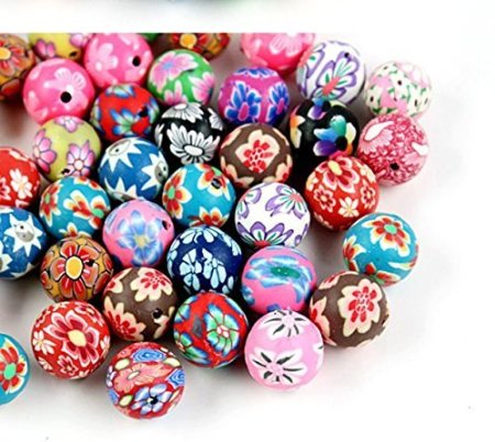 Perfect Shopping 150 Colorful Polymer Clay Beads Assorted Colors，8mm