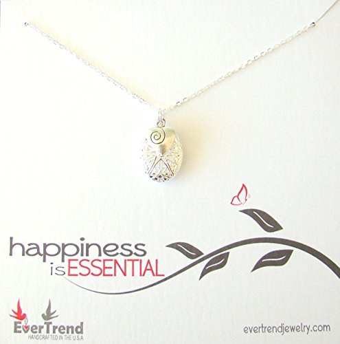 Essential Oil Scent Diffuser Necklace with Antique Silver Heart Charm, Aromatherapy, Homeopathic