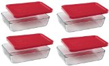 Pyrex 3-Cup Rectangle Food Storage Pack of 4 Containers