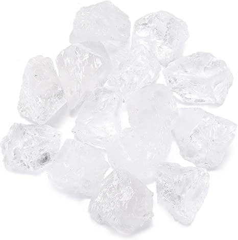 Jovivi Bulk Natural Clear Quartz Healing Crystals Rough Stones Large 1" Raw Rock Quartz Crystals for Tumbling, Cabbing, Decoration, Wire Wrapping, Wicca & Reiki - 0.5 lb