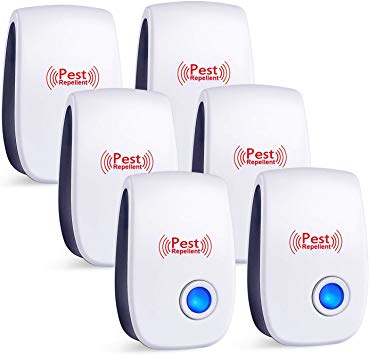 Bocianelli Ultrasonic Pest Repeller 6 PacksPlug in Pest Control, 6 Packs, Best Indoor Repellent for Children and Pets Safe, Electronic Pest Control, Mice, Bugs, Ants and Insects Repellent