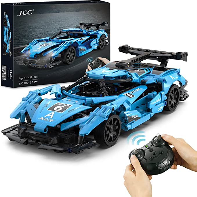 JCC Remote Control Sports Race Car & APP Control Building Blocks Sets, STEM Building Kits, Educational Learning Toys for Boys and Girls, Practical Gifts 6 7 8 9 10 11 12   Year Old and Adults (419Pcs)