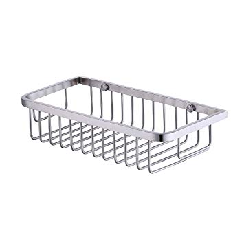 KES Shower Shelf, Bathroom Shelf (10 Inch Rectangular Brushed) Shower Organize Basket Contemporary Style SUS 304 Stainless Steel Wall Mount, A2125-2