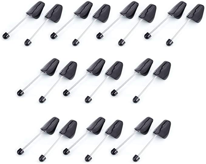 WAJJ 10 Pairs Practical Adjustable Length Men Shoe Tree Stretcher Holder Shaper Support (Black Spring)