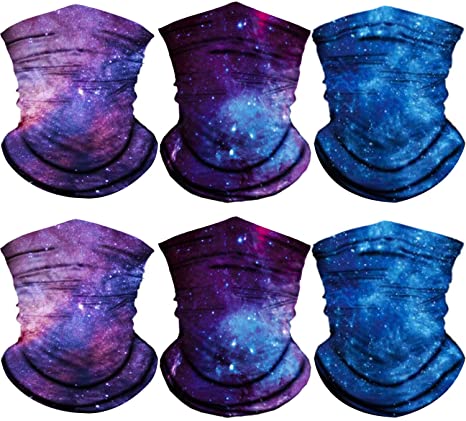 Neck Gaiter Bandanas Face Scarf Mask for Men and Women, Anti Dust Sun Protection Breathable for Outdoor Sports (6pcs-Multicolor2)