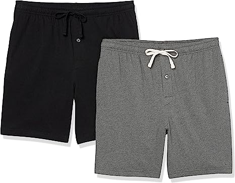 Amazon Essentials Men's Cotton Pajama Shorts, Pack of 2