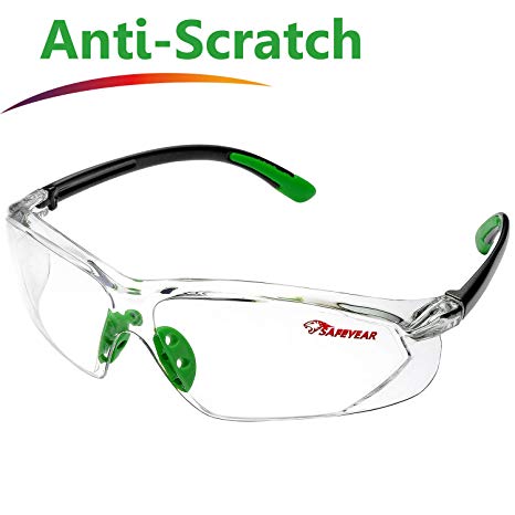 Scracth Resistant Mens Safety Glasses - SG003 Super Clear Safety Eyewear with Anti-fog UV Protection Lenses for Heavy Duty Work