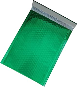HOSL Metallic Padded Bubble Mailers Shipping envelopes (Green, 20Pack 6.25"(W) x 9.25"(L) (Inner))