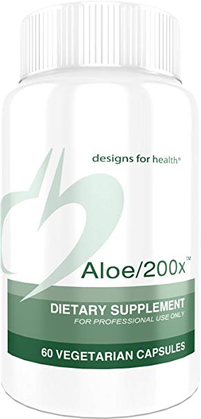 Designs for Health Aloe/200x - 200 Milligrams Organically Grown Aloe Vera Concentrate (60 Capsules)