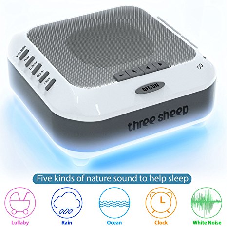 [UPGRADED 2018] White Noise Machine - Best Premium Rechargeable Sleep Machines for Baby, Infants, Kids, Adults | Digital USB Noise-Cancelling for Home, Office with Natural Wind, Ocean Sound Effects