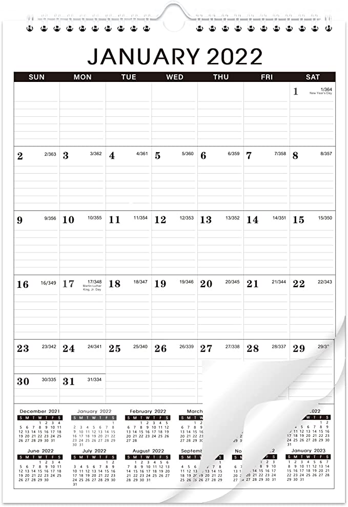 Calendar 2022-2023 Calendar 2022 - 18 Monthly Wall Calendar Planner Jan.2022 - Jun.2023,11" x 8.5", Twin-Wire Binding, Ruled Space with Julian Dates, Perfect for Planning and Organizing Your Home and Office