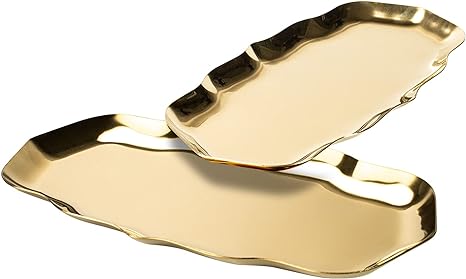 Warmtree Gold Stainless Steel Wave Towel Tray, 8.5 x 4.3 in