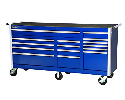International VRB-7515BU 75-Inch 15 Drawer Blue Tool Cabinet with 6 Heavy Duty Ball Bearing Drawer Slides