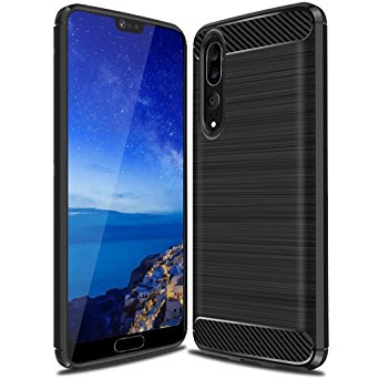 Huawei P20 Plus Case,Huawei P20 Pro Case, Suensan TPU Shock Absorption Technology Raised Bezels Protective Case Cover for Huawei P20 Plus smartphone (Black.)