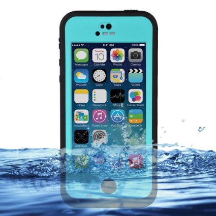iPhone 5c Case Cover Waterproof Dirtproof Snowproof Shockproof Skin Phone Shell with Rugged Protection (Black / Blue)