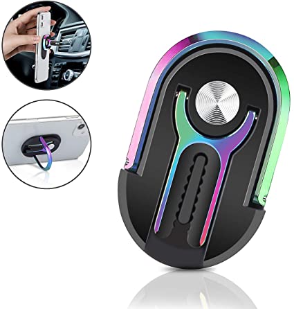 YODSAN 3 in 1 Function,Air Vent Car Phone Mount Phone Kickstand Phone Ring, Universal Cell Phone Holder Stand, Car Mount for iPhone,Car Bracket 360 Degree Rotation (Multicolor)