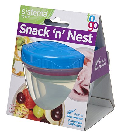 Sistema To Go Snack 'n' Nest - Food Storage Containers - Pack of 3