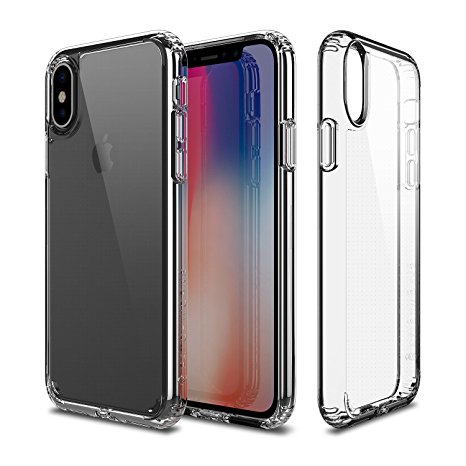 iPhone X Case, Patchworks Pure Shield Series in Clear Dual Material German Polycarbonate TPU Extra Corner Air Pocket Air Vent Military Drop Tested Impact Protection Case