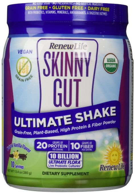 Renew Life Renew Life Skinny Gut Ultimate Shake Powder, Vanilla, 13.4 Ounce