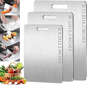 Titanium Cutting Board, 100% Pure Titanium Cutting Boards for Kitchen, Upgrade Double Sided Food-Grade Titanium Board, Easy To Clean & Free Of Impurities (18 x 12 in)