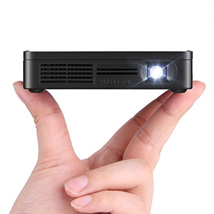 Amaz-Play Portable Mobile Pico Projector DLP Mini Pocket Size Multimedia Video LED Gaming Projectors with 120" Display,120-Minute Battery Life, 20,000-Hour LED