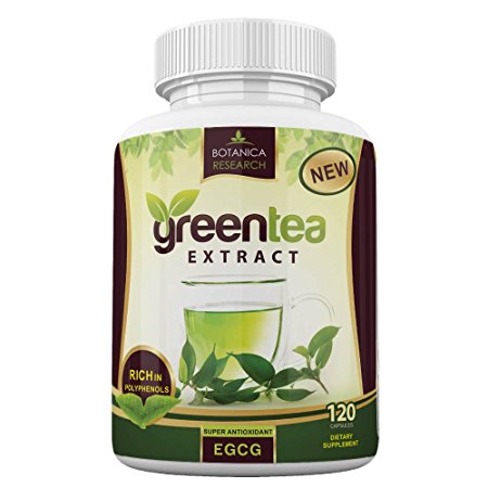 Botanica Green Tea Extract Supplement - With EGCG Antioxidant, Polyphenol Heart Health, Thermogenic Metabolism Booster Flush, Energy Stomach, Belly Fat Burner Detox Weight Loss Complex Vitamins For Women, Men 500mg Capsule Pills