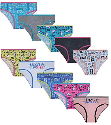 Limited Too Girls’ Stretch Comfort Cotton Bikini Underwear 10 Pack
