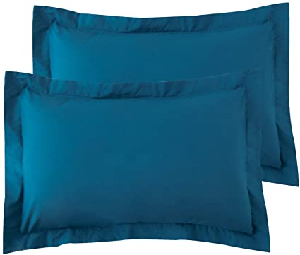 Bedsure Brushed Microfiber Pillow Shams Set of 2 - Super Soft and Cozy, Envelope Closure - Wrinkle, Fade, Stain Resistant - King, Teal (20×36 Inch)