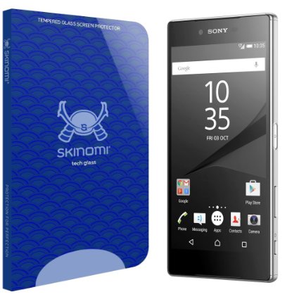 Sony Xperia Z5 Glass Screen Protector , Skinomi Tech Glass - Lifetime Replacement / Ultra Thin Tempered Glass - Clear 9H Hardness w/ Oleophobic Coating - 99% Clarity & Touchscreen Accuracy