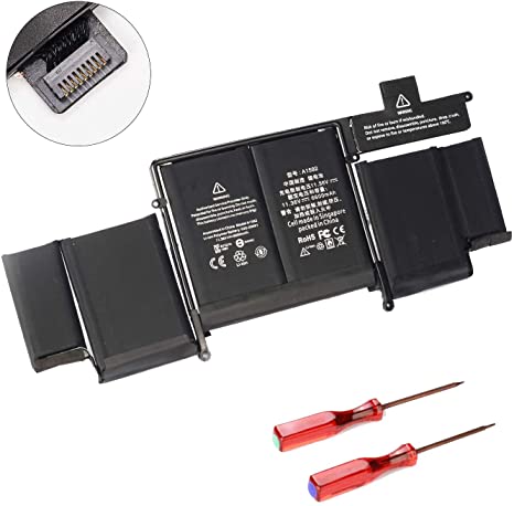 POWERWOO New Laptop Battery A1582 for 2015 MacBook Pro 13" ME864 ME865; A1493(2013 2014 Version) Battery for A1502 with 2 Screwdrivers [6600mAh/ 11.2V /73.92Wh]