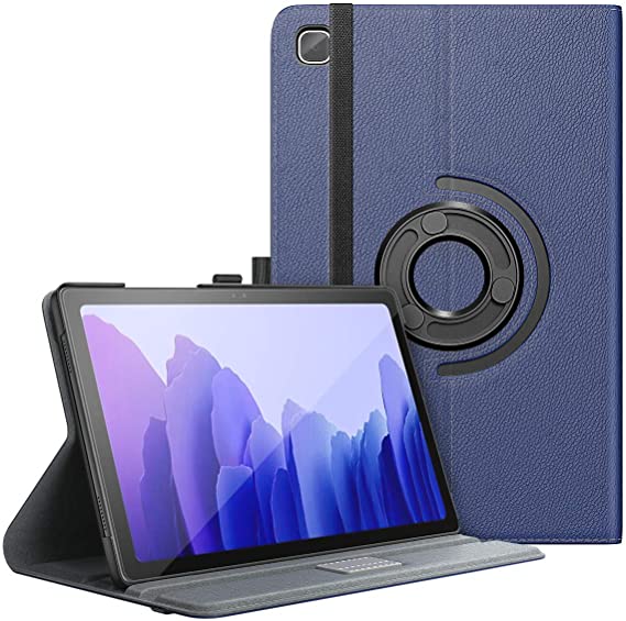 MoKo Case Compatible with Samsung Galaxy Tab A7 10.4 Inch Model (SM-T500/505/507), Full-Body Hard Back Cover 90 Degree Rotating Adjustable Stand Cover Case with Auto Wake/Sleep Function, Indigo