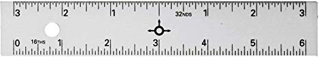 Alumicolor 1589-1 Aluminum Straight Edge with Center Finding Back, 6IN, Silver
