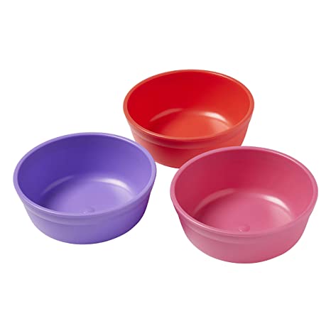 ECR4Kids ELR-18100-BE My First Meal Pal Snack Bowls – BPA-Free, Dishwasher Safe, Stackable Bowls for Baby, Toddler and Child Feeding - 3-Pack, Berry