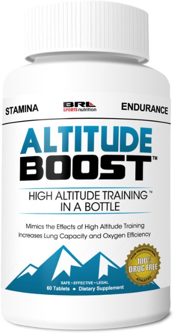 ALTITUDE BOOST - #1 Endurance Supplement - "Mimics the Effects of High Altitude Training" - Increases Lung Capacity and Oxygen Efficiency,60 tablets