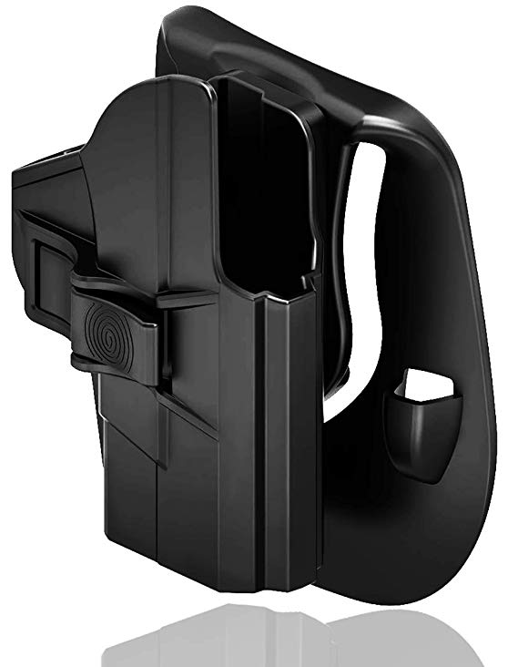 S&W M&P Shield 9mm Holster, Tactical Outside/Inside The Waistband Concealed Carry Belt Holster Fits Smith & Wesson MP Shield 9mm .40 3.1" Barrel, OWB Paddle Holster or IWB Kydex Holster, Right Handed