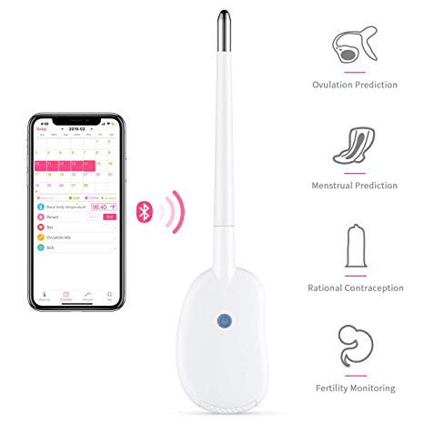 Basal Thermometer for Ovulation, PRYMAX Basal Body Thermometer Auto Sync Data BBT Thermometer for Ovulation, Menstrual Tracking and Prediction, Fertility Monitoring Support iOS/Android APP