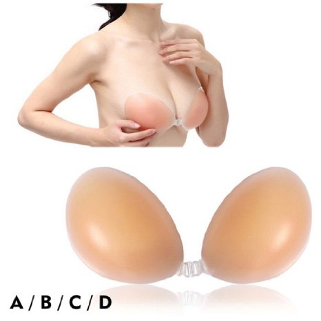 Self Adhesive Strapless Invisible Push-up Bra Breast Pad Invisible Silicone Bra (Cup A)
