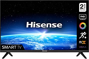 HISENSE 40A4GTUK (40 Inch) FHD Smart TV, with Natural Colour Enhancer, DTS Virtual X, VIDAA U5 OS, Youtube, Netflix, Freeview Play and Alexa Built-in and WiFi (2021 NEW)