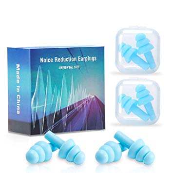 Ear Plugs for Sleeping Noise Cancelling - Silicone Ear Plugs Comfortable Reusable Earplugs Hearing Protection for Adult Kids Sleeping Swimming Snoring Concerts - 4 Pairs