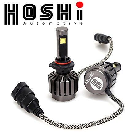 HOSHI HB3 LED Headlights 9005 bulb - 6K 6000k 30W Bright White headlight at 8,000 Lm, JAPANESE INTERNAL PARTS, LIFETIME WARRANTY