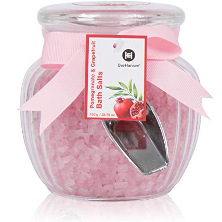 Organic Relaxation Bath Salts by Eve Hansen in Pomegranate and Grapefruit Scent. Pink Salts Make a Great Gift. Skin Detoxifying and Relaxing Sea Bath. Bath Salts Natural Aromatherapy Essential Oils.