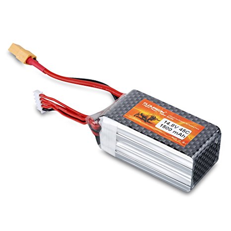 FLOUREON 4S 14.8V 1500mAh 45C Lipo Battery with T XT60 Plug for RC Airplane RC Helicopter RC Car Truck RC Boat (XT60 Plug)