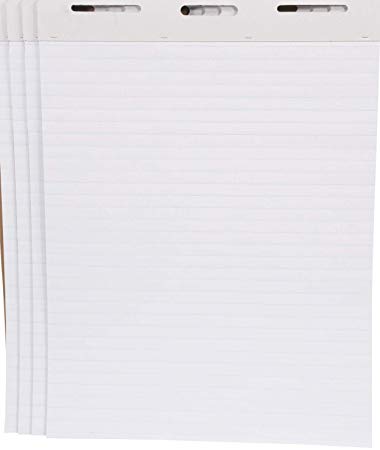 School Smart Ruled Easel Pads, 27 x 34 Inches, 50 Sheets, White, Pack of 4 - 1467043