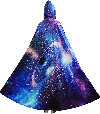 Galaxy Hooded Cloak, HD Printing Unisex Sun Hooded Caped, Starry Sky Sun Cosplay Costume