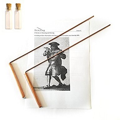 Dowsing Rod Copper -Solid Material 99% - Ghost Hunting, Divining Water, Gold, Buried Items, etc. Instructions and Video Sources Included - 5x13 Inch – Non-toxic