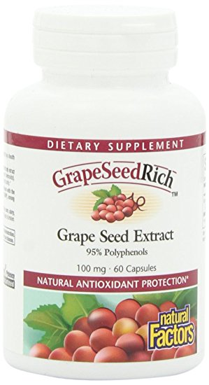 Natural Factors Grape Seed Rich Grape Seed Extract, 100mg Capsules, 60-Count