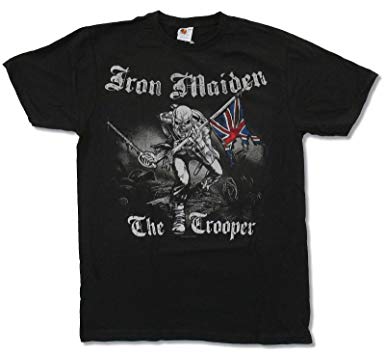 Adult Iron Maiden "Trooper Sketched" Black Tee Shirt