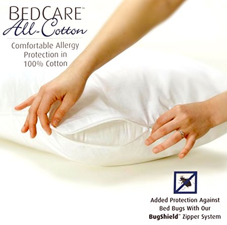 BedCare All-Cotton Allergy Pillow Cover (2, Standard)